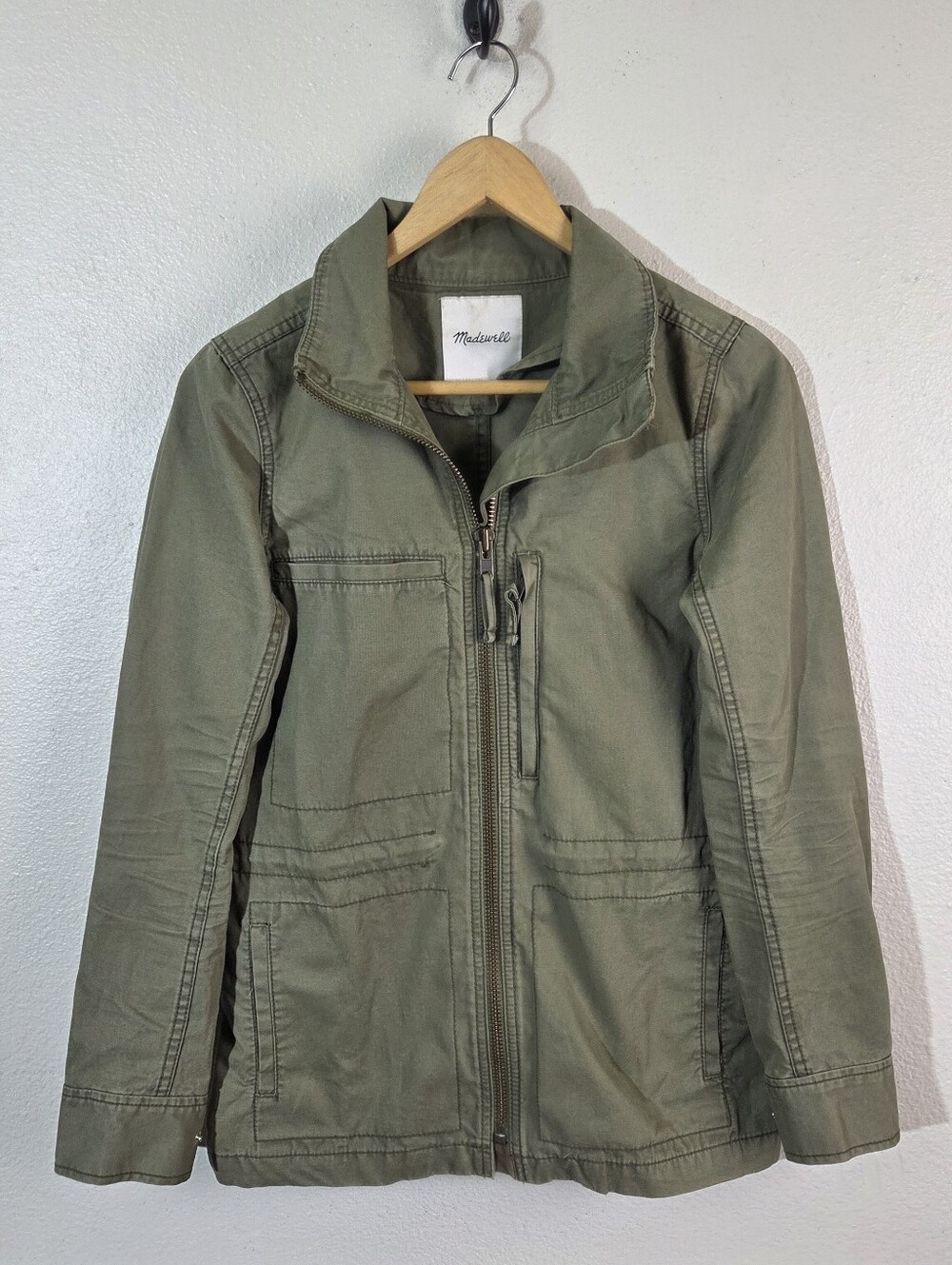 Madewell Fleet Jacket Womens Small Olive Green Utility Military Field Coat